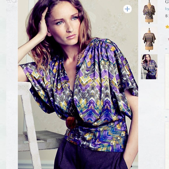Fei for Anthropologie Geo Feather Blouse