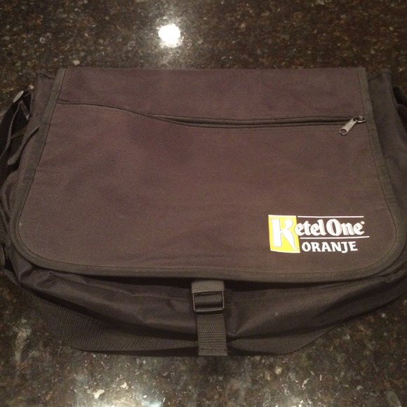Kettle One branded messenger bag.