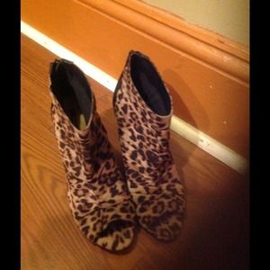 Leopard print booties