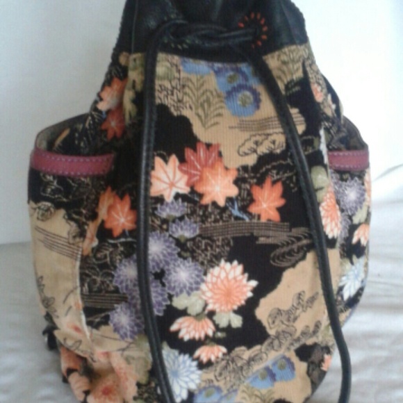 Lucky Brand Large Corduroy Leather Backpack
