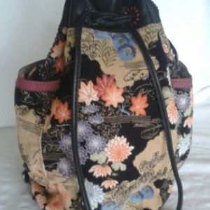 Lucky Brand Large Corduroy Leather Backpack