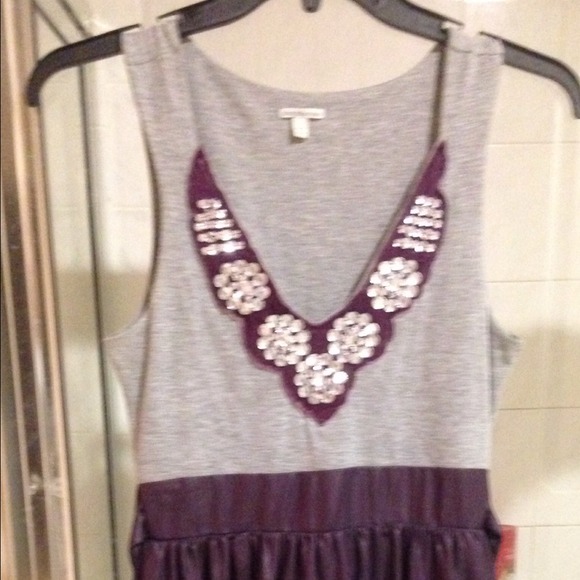 Embellished neck dress