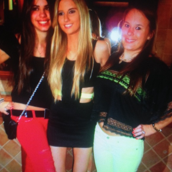 Trade☀️ Black cutout dress with neon yellow band