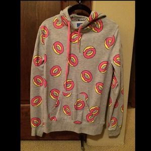gray hoodie with pink donuts from pacsun