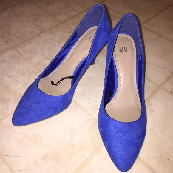 H&M bright blue heels