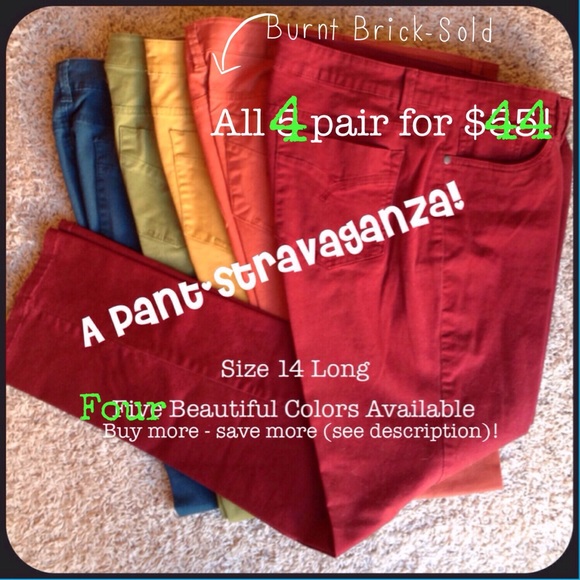 SPECIAL! TALL Jewel-Tone Twill $12 each for all 4!