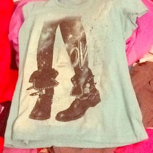 Love shirt with boots on it