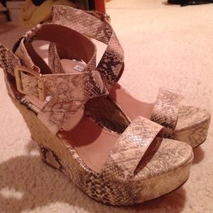 Steve Madden snake skin print wedges