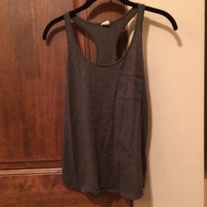 cute gray tank with pocket