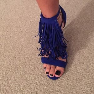 Electric blue tally heels