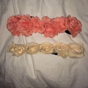 pink flower headband