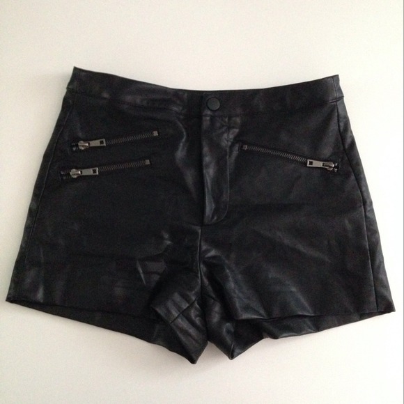 Faux Leather High Waisted Shorts