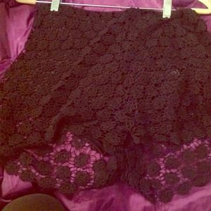Large black lace shorts