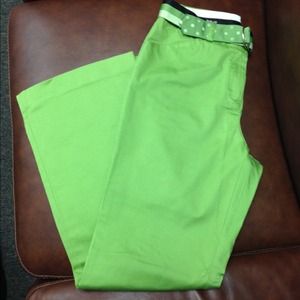 "Pop of color" lime green pants