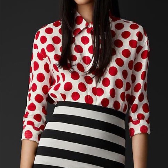 ****❤️SOLD❤️***Dark Blue Dotted Chiffon Blouse