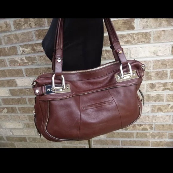 B. Makowsky  leather large handbag w/calf hair - Picture 3 of 4