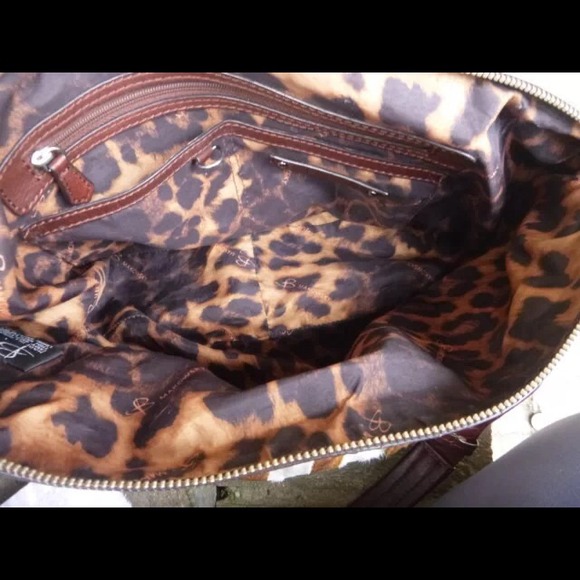 B. Makowsky  leather large handbag w/calf hair - Picture 4 of 4