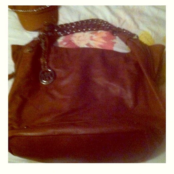 Michael kors honey brown %100 leather bag