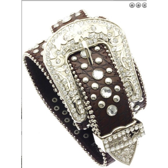Brown rhinestone belt