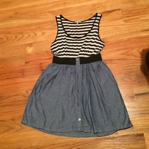 Blue and stripped dress
