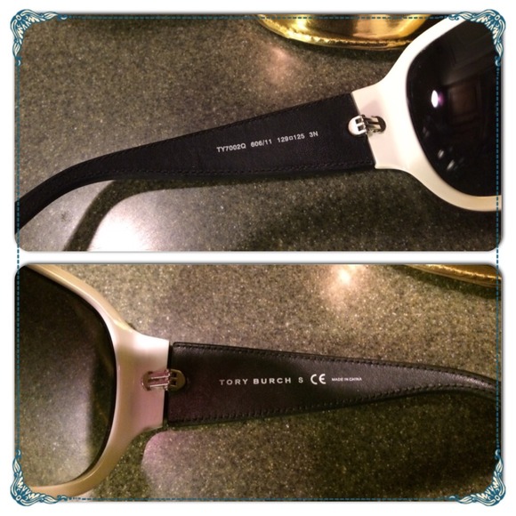 π―% Authentic Tory Burch sunglasses- leather stems - Picture 3 of 4