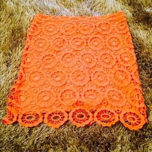Coral crochet skirt