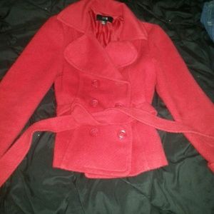 Red pee coat