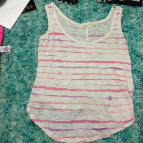 white pink stripe tank