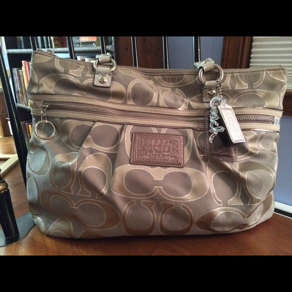 Silver Coach Poppy oversized tote