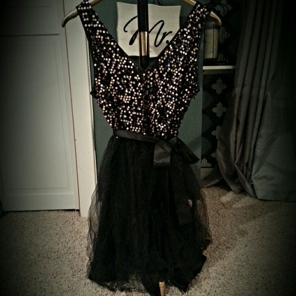 Sequence and tulle party dress
