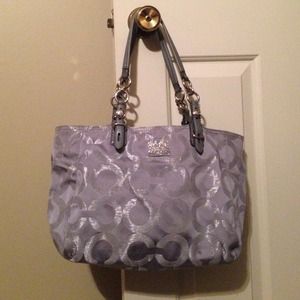 Silver Medium coach purse