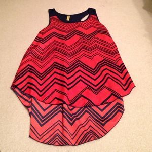 Red and blue chevron tank