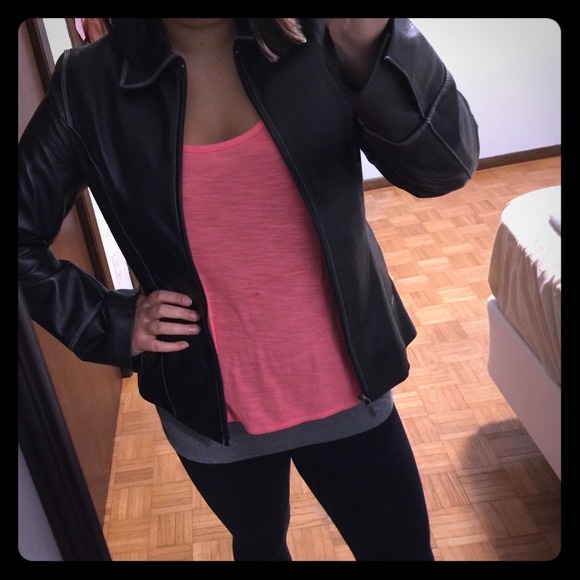 Genuine black leather jacket