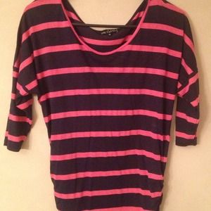 Navy and pink striped shirt