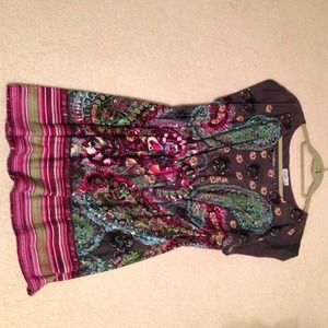 Gray patterned tunic