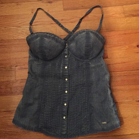 Jessica Simpson Tops - Light denim corset type bustier