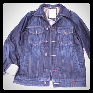 REDUCED! Guess studded denim jacket. Boyfriend fit