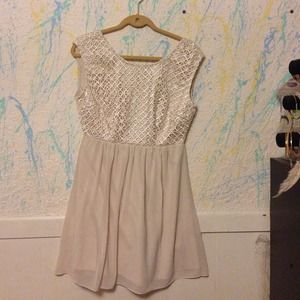 Blush white backless dress