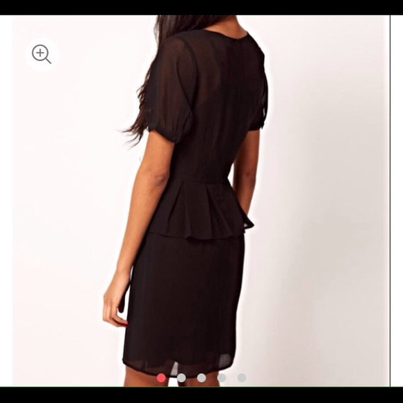 Green chiffon peplum dress