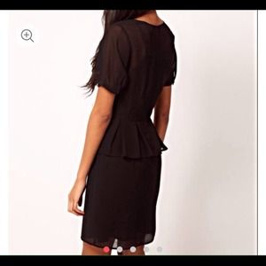 Green chiffon peplum dress