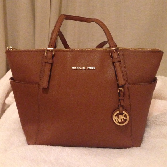 Authentic Michael Kors brown jet set tote