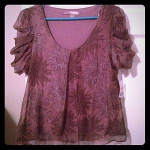 Purple floral blouse