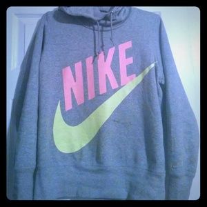 Heather gray Nike scoop neck hoodie