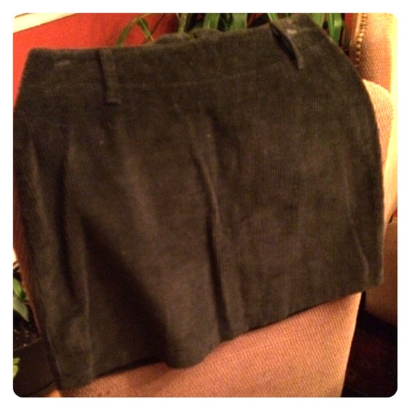 Black corduroy mini skirt.