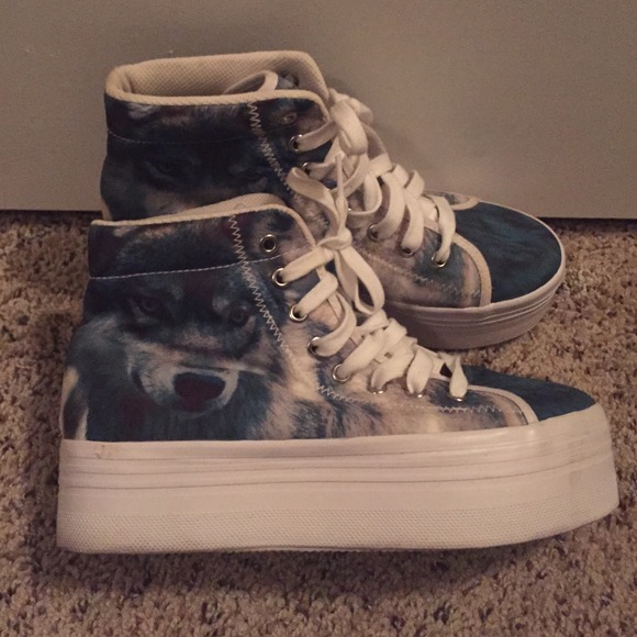 Jeffrey Campbell HOMG wolf print shoes