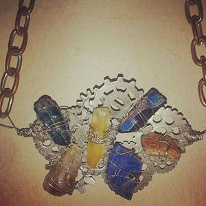 Geared-Gemstone Statement Pendant