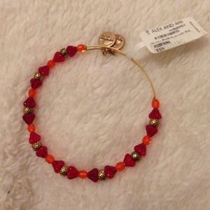 Alex and Ani Red and Orange beaded Beacelet