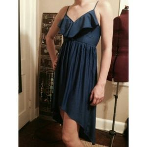 Navy blue hi-lo dress