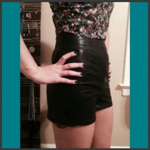 Black lace up pleather Forever 21  shorts