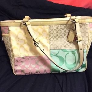 Coach patchwork collection east tote